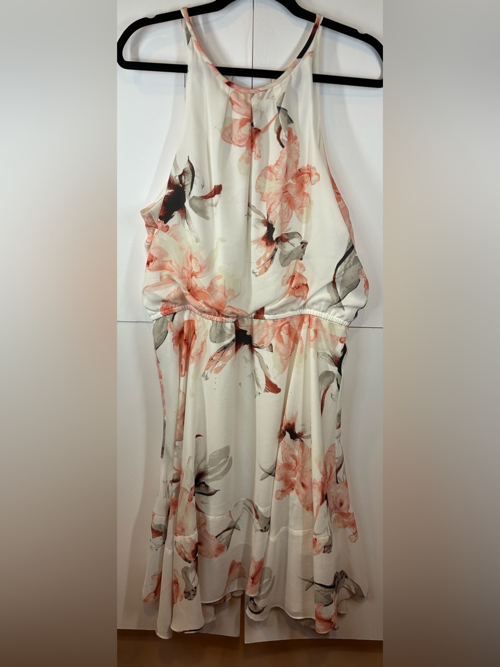 White House Black Market Size 16 Floral Sleeveless Blouson Midi Dress - Picture 5 of 7
